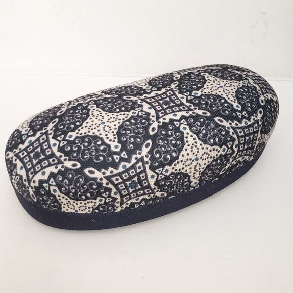 Lucky Brand Clam Shell Blue Pattern Sunglass Eyeglass Hard Case - Picture 1 of 10